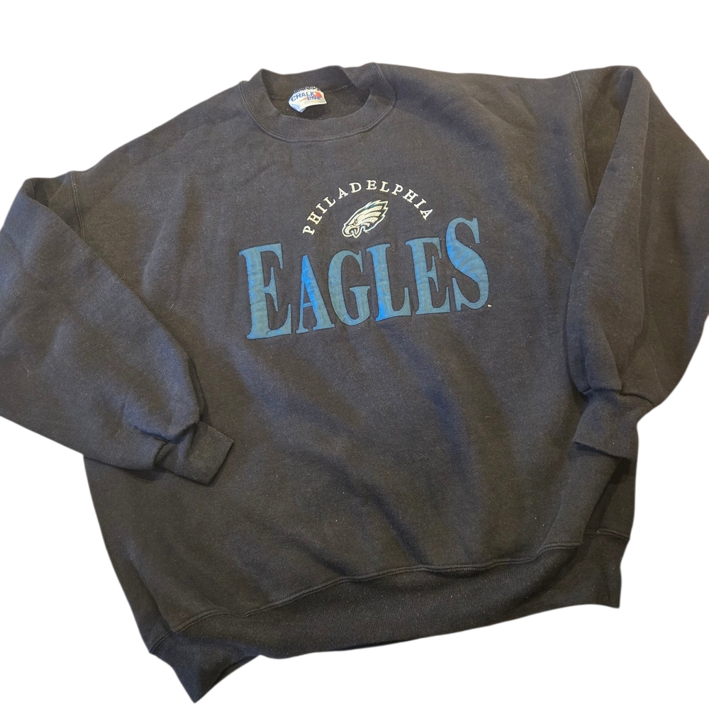 NFL CHALKLINE VINTAGE Philadelphia Eagles Crewneck Sweater - Black 1990s
